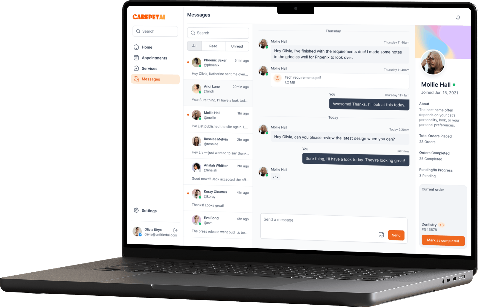 Messaging with pet owners